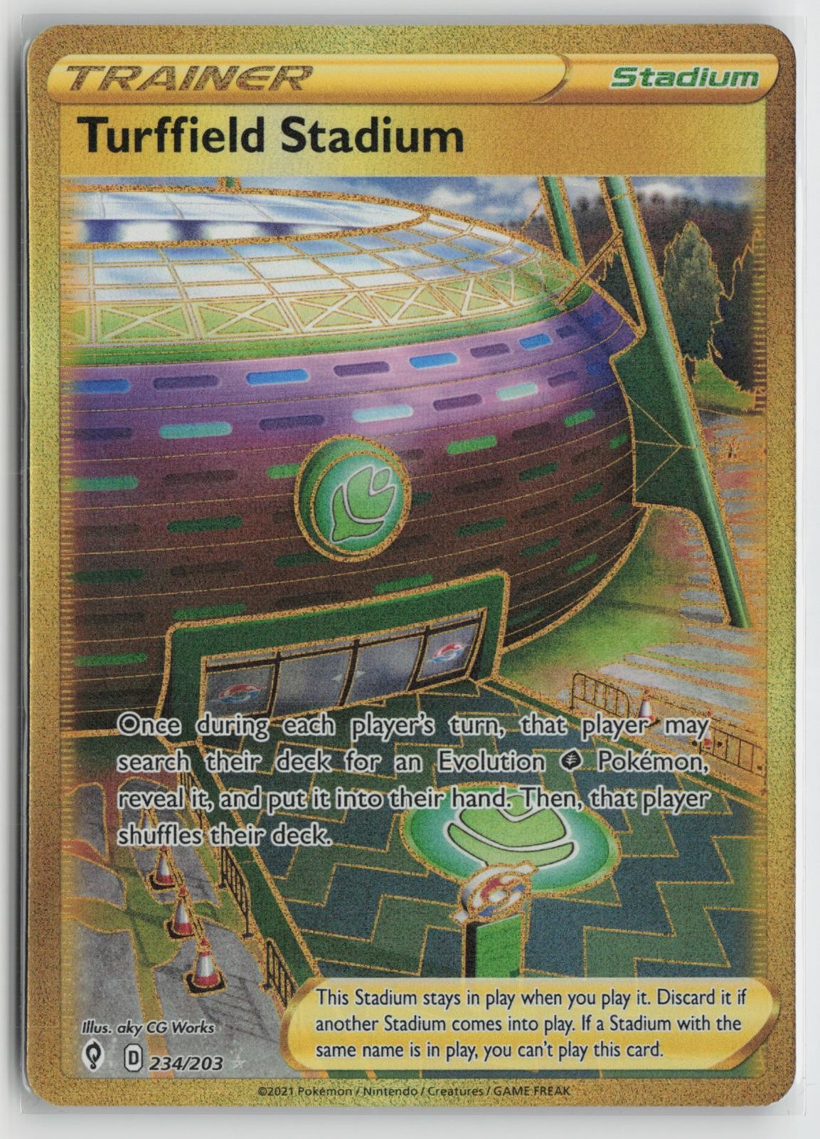Turffield Stadium 234/203 Secret Rare Evolving Skies Pokemon NM