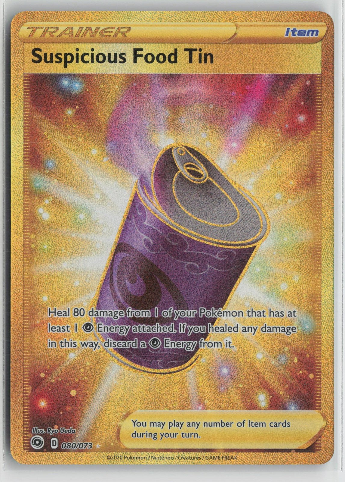 Suspicious Food Tin 080/073 Secret Rare Champion's Path Pokemon NM