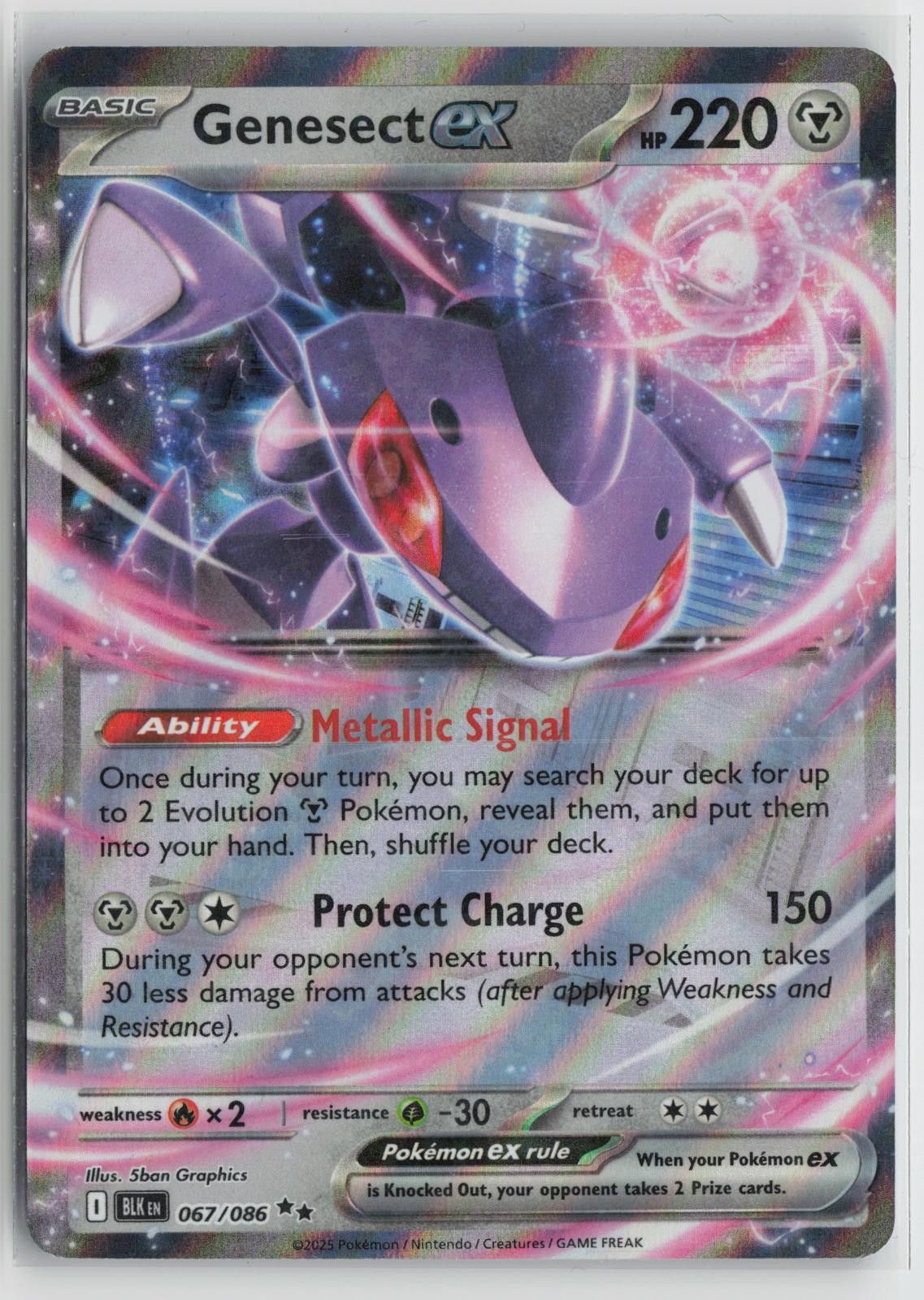 Genesect ex 067/086 Holo Double Rare Black Bolt Pokemon NM