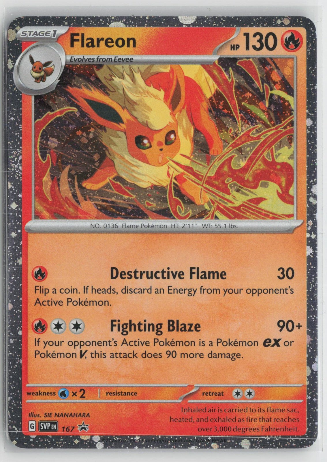 Flareon (Cosmos Holo) 167 Holo Promo Scarlet & Violet Promo Pokemon NM
