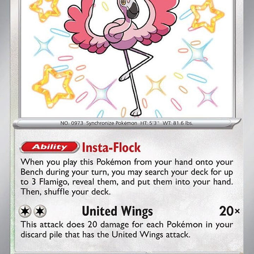 Flamigo 211/091 Paldean Fates PAF Shiny Rare Near Mint Pokemon 2024