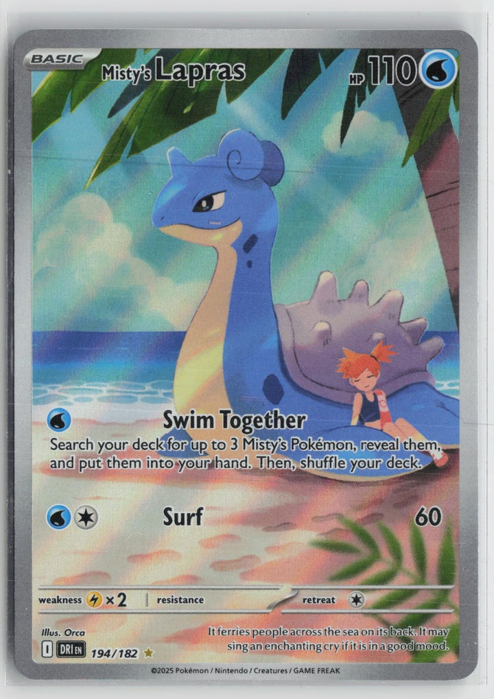 Misty's Lapras 194/182 Illustration Rare Destined Rivals Pokemon NM0