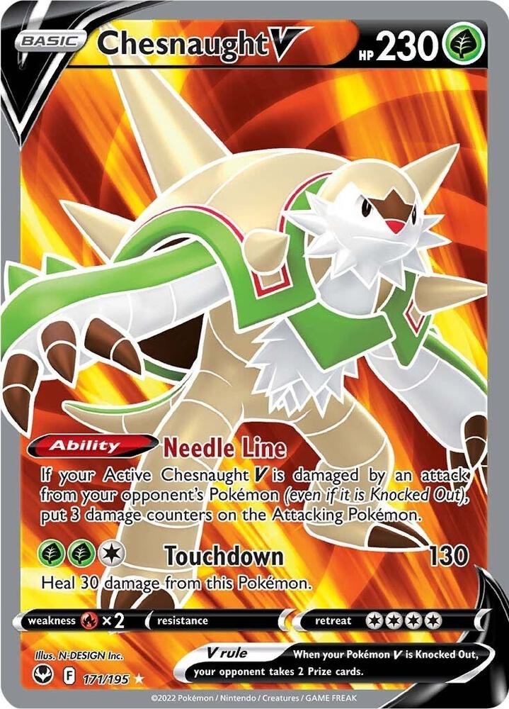 Chesnaught V 171/195 Silver Tempest SIT Ultra Rare Near Mint Pokemon 2022