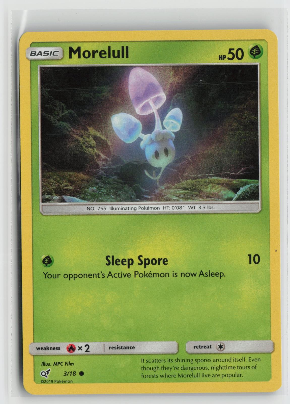 Morelull 3/18 Common Detective Pikachu Pokemon NM