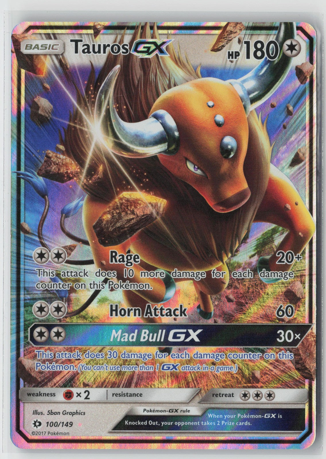 Tauros GX Ultra Rare SM Base Set 100/149 NM