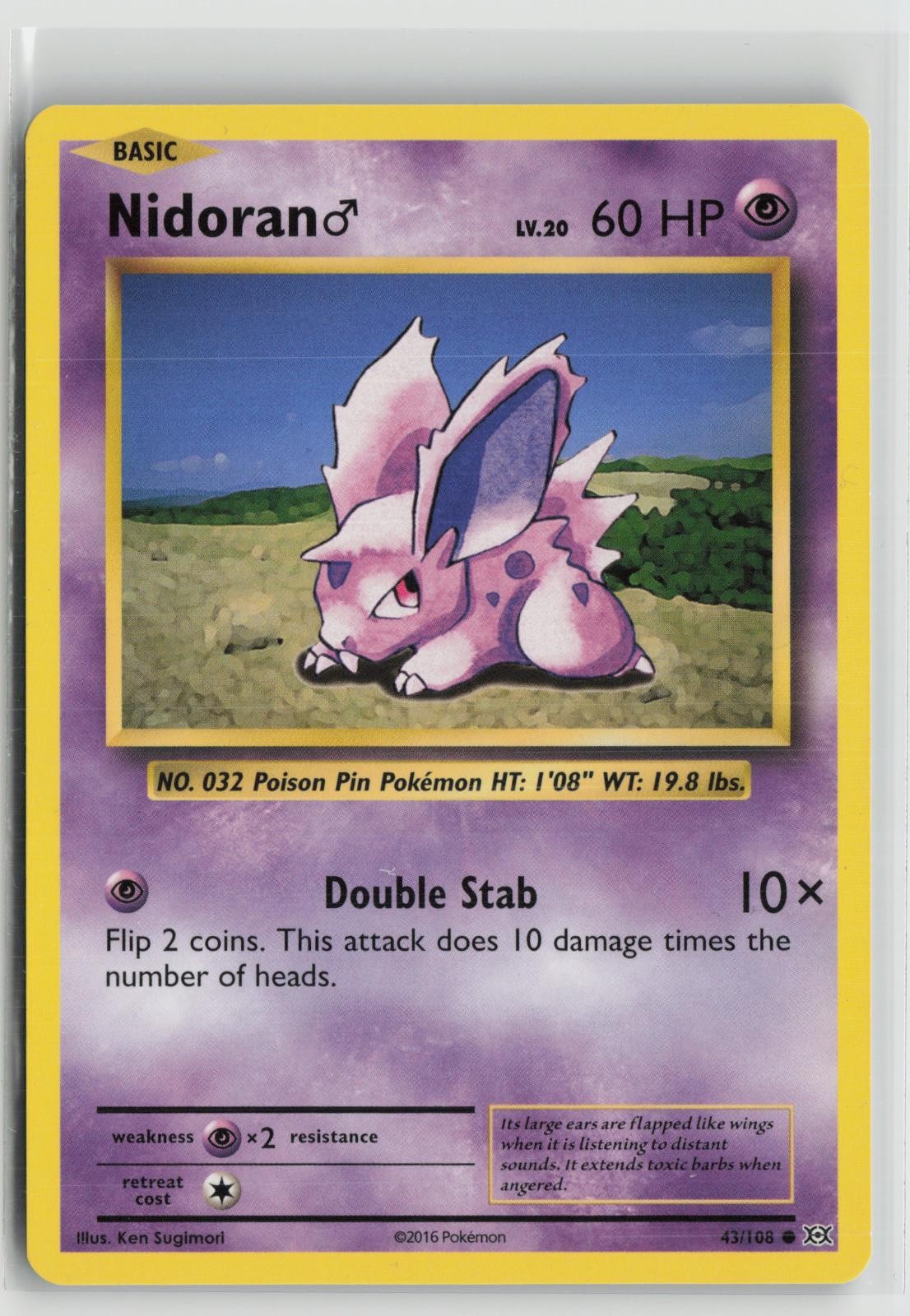 Nidoran M 43/108 Common Evolutions Pokemon NM