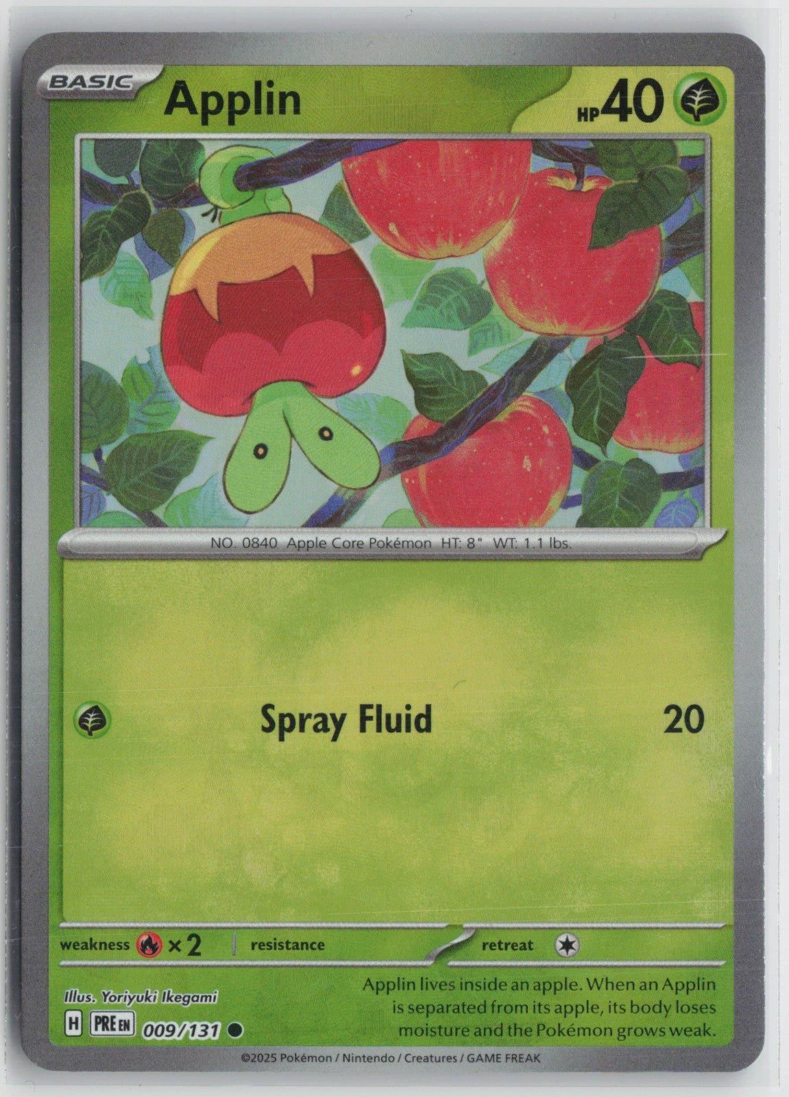 Applin 009/131 Master Ball Prismatic Evolutions Pokemon NM