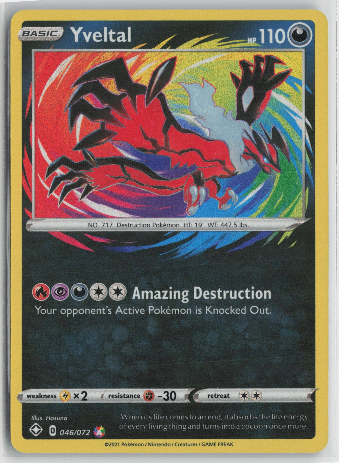 Yveltal Amazing Rare Shining Fates 046/072 NM