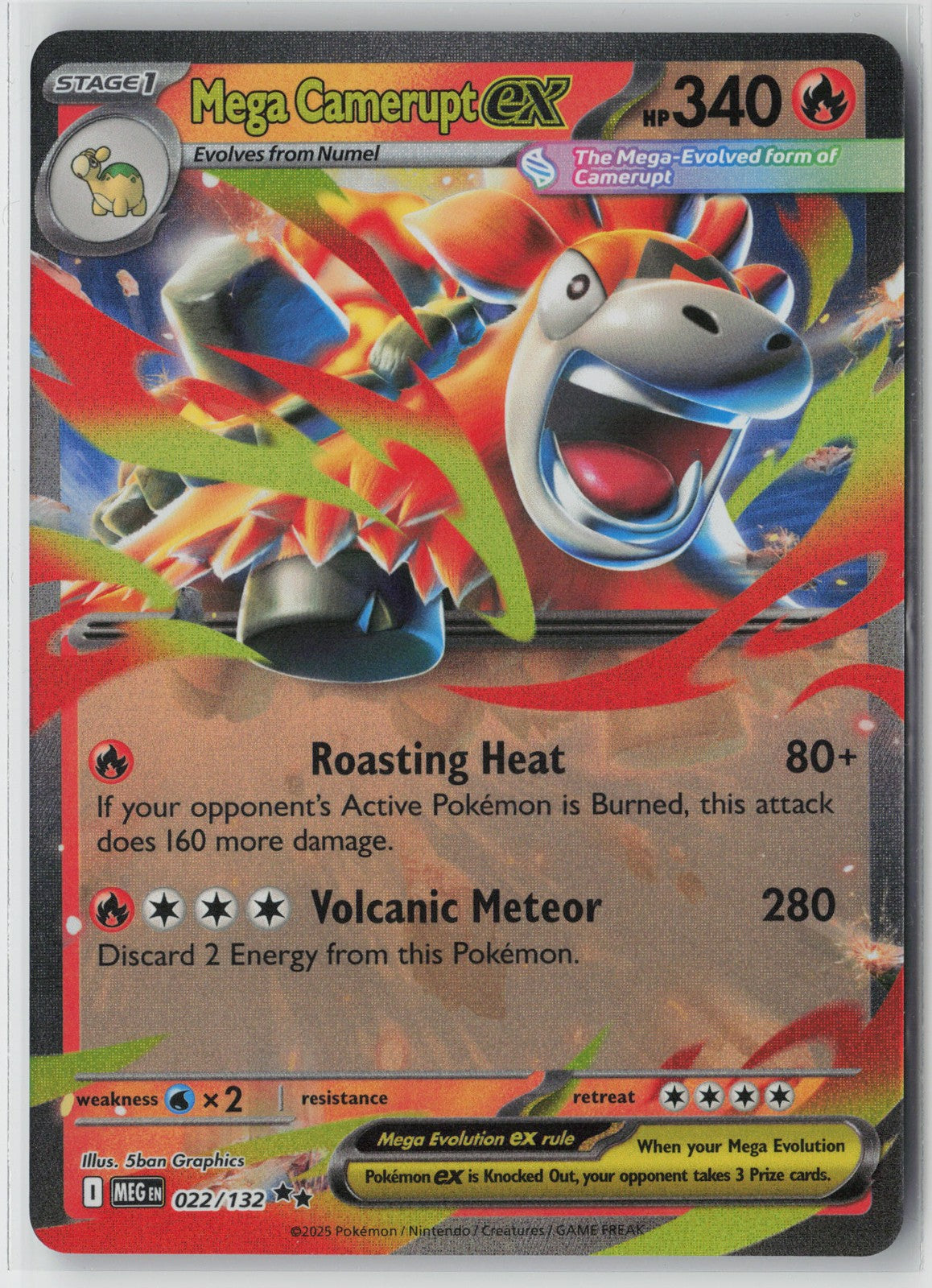 Mega Camerupt ex Double Rare ME01: Mega Evolution 022/132 NM