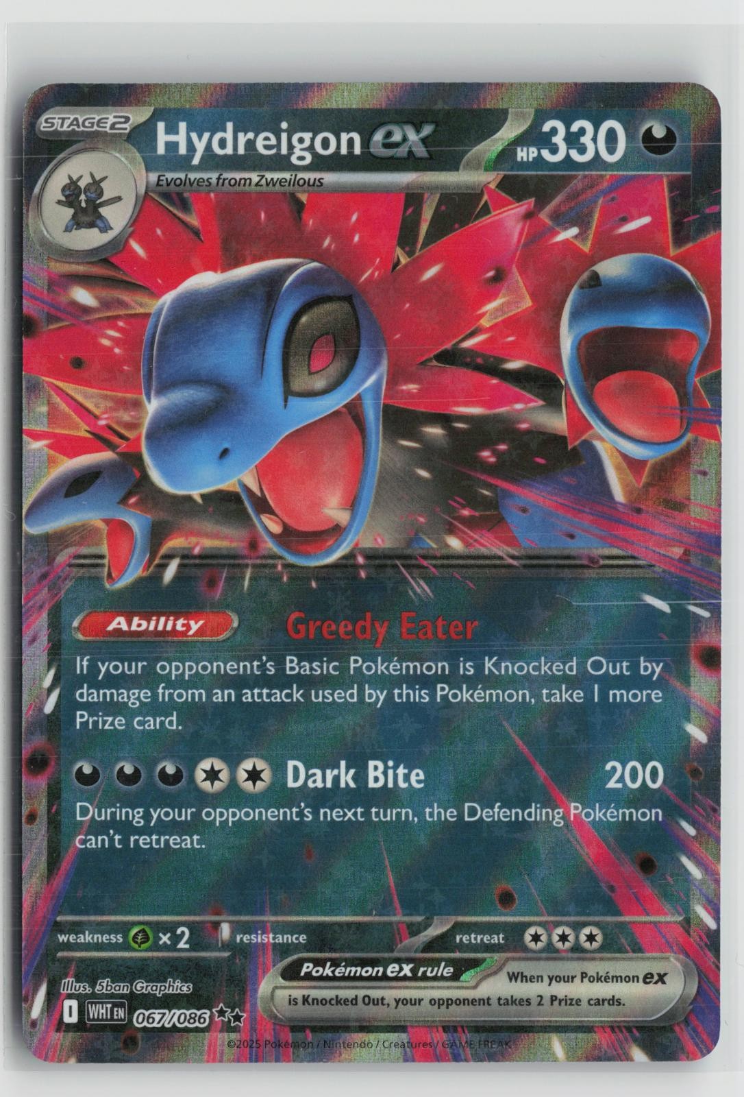 Hydreigon ex 067/086 Holo Double Rare White Flare Pokemon NM