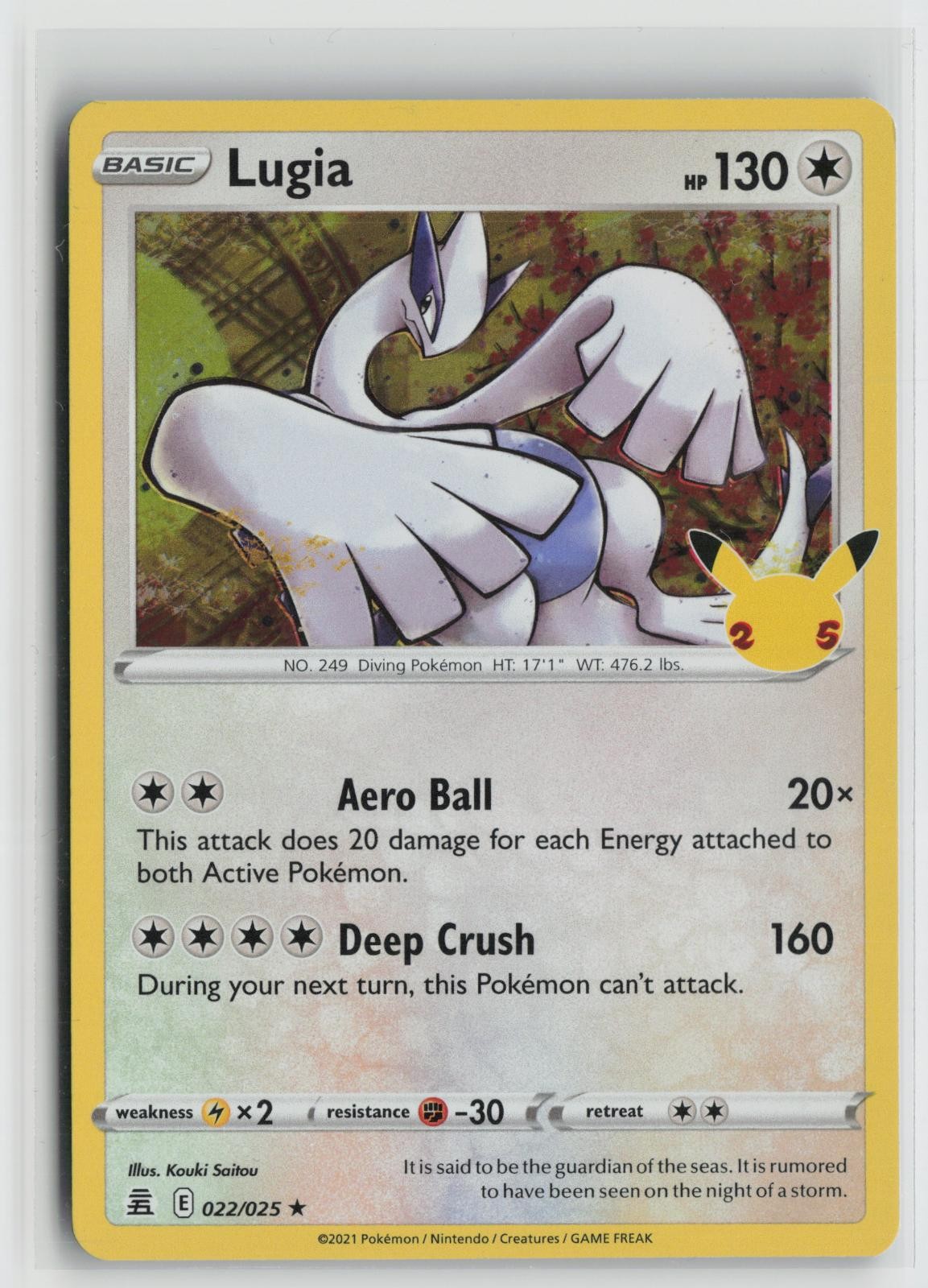 Lugia 022/025 Rare Celebrations Pokemon NM