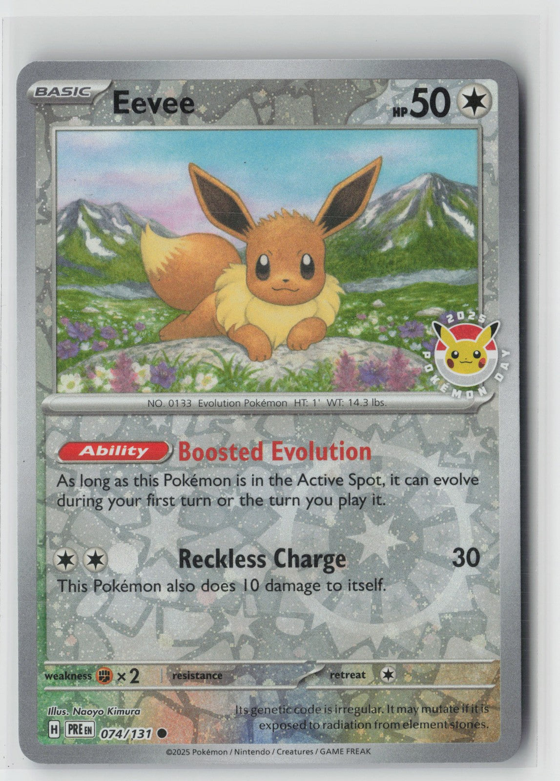 Eevee -  (Pokemon Day 2025) Promo 074/131 Reverse Holo Stamped