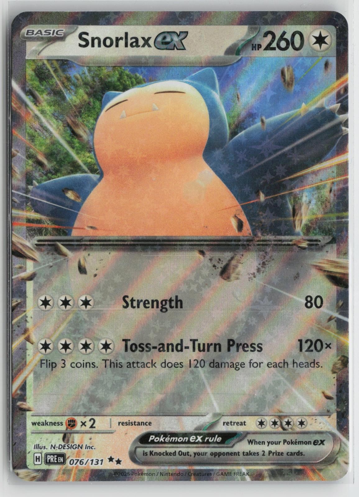 Snorlax ex 076/131 Holo Double Rare Prismatic Evolutions Pokemon NM