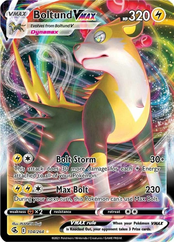 Boltund VMAX 104/264 Fusion Strike FST Holo Rare VMAX mint 104 Pokemon