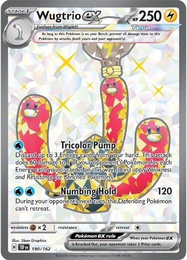 Wugtrio ex 190/162 Temporal Forces TEF Ultra Rare Near Mint Pokemon 2024