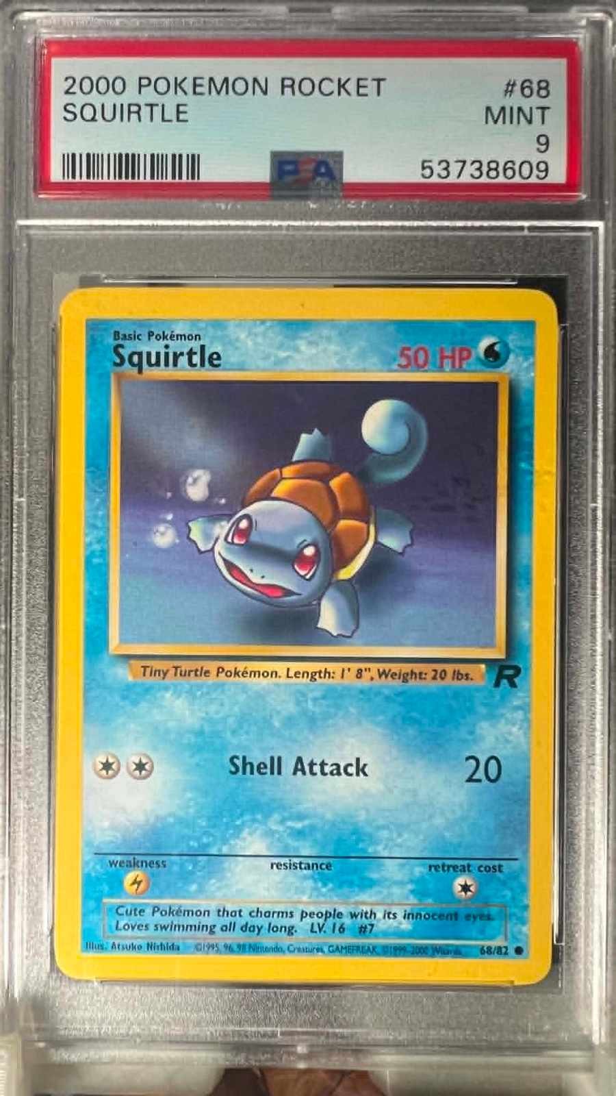 Squirtle 68 Rocket Pokemon PSA 9