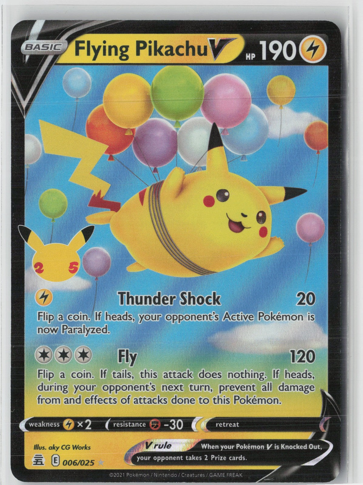 Flying Pikachu V Ultra Rare Celebrations 006/025 NM