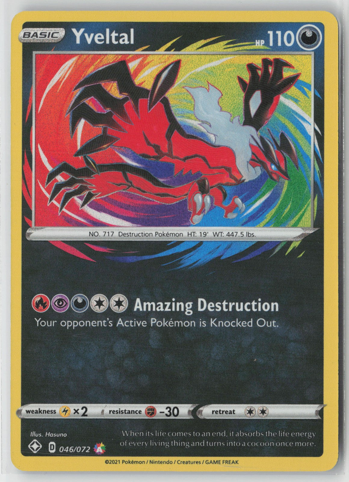 Yveltal Amazing Rare Shining Fates 046/072 NM