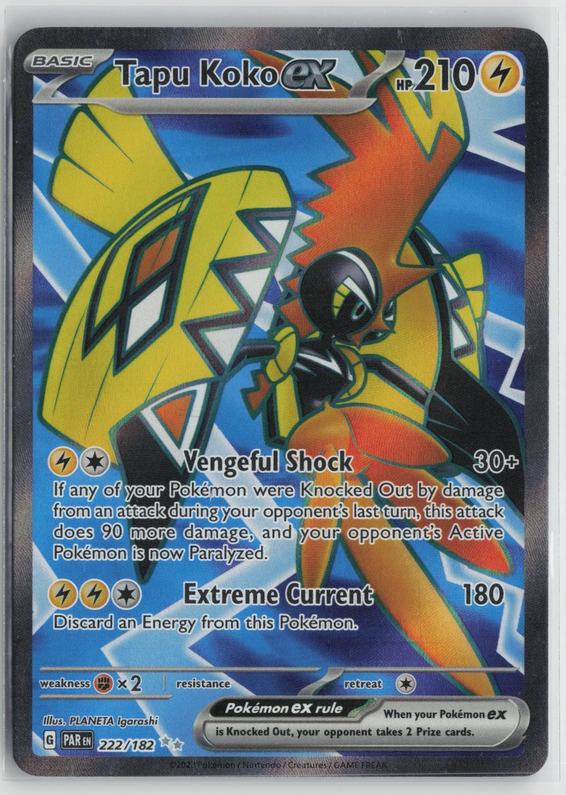 Tapu Koko ex 222/182 Ultra Rare Paradox Rift Pokemon NM
