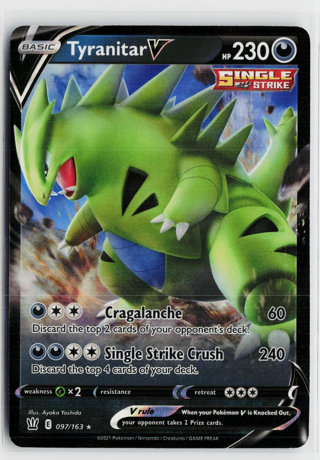 Tyranitar V 097/163 Battle Styles NM Holo V Rare Pokemon