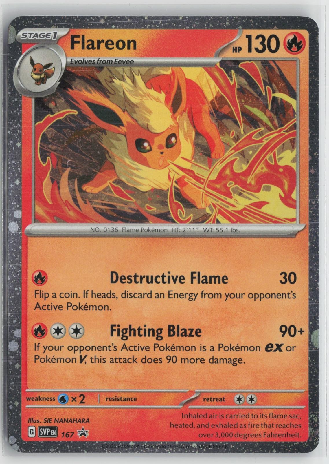 Flareon (Cosmos Holo) 167 Holo Promo Scarlet & Violet Promo Pokemon NM