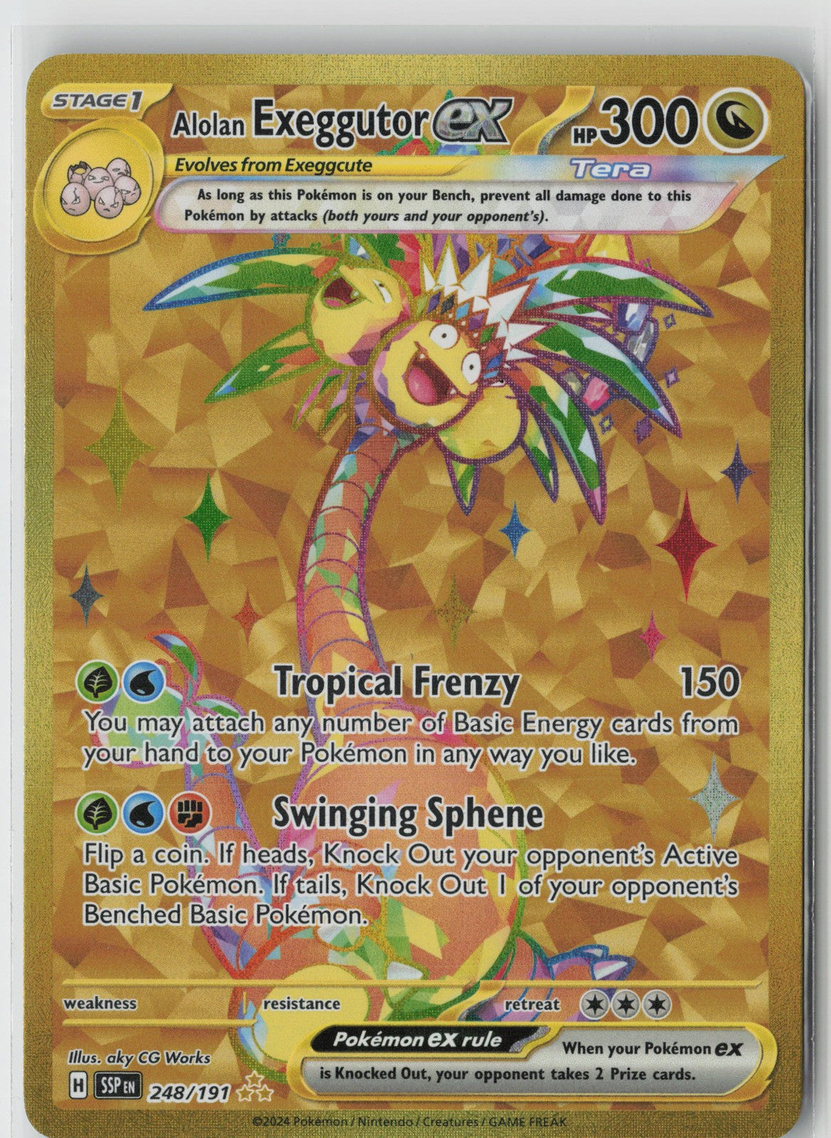 Alolan Exeggutor ex - Hyper Rare SV08: Surging Sparks 248/191 NM