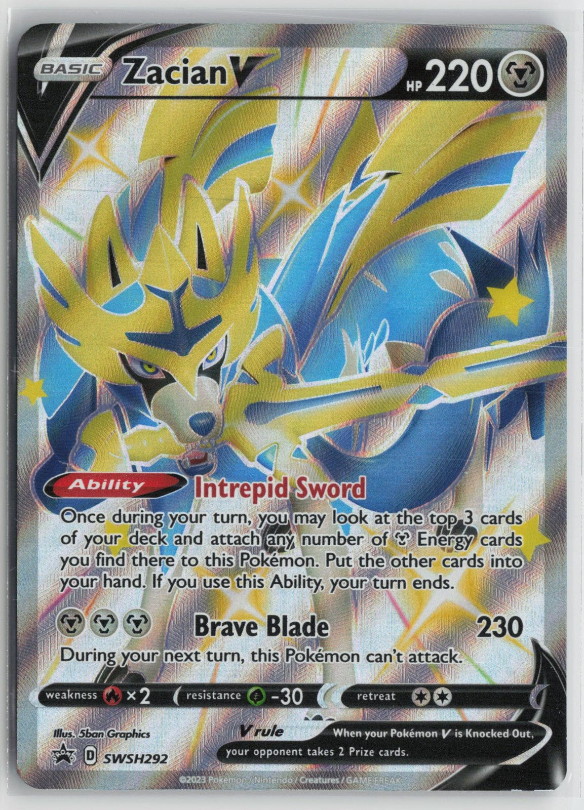 Zacian V SWSH292 Promo SWSH Black Star Pokemon NM