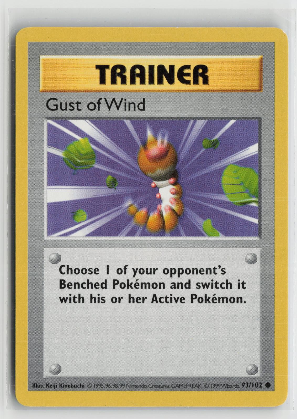 Gust of Wind 93/102 Common Base Set Unlimited Pokemon NM