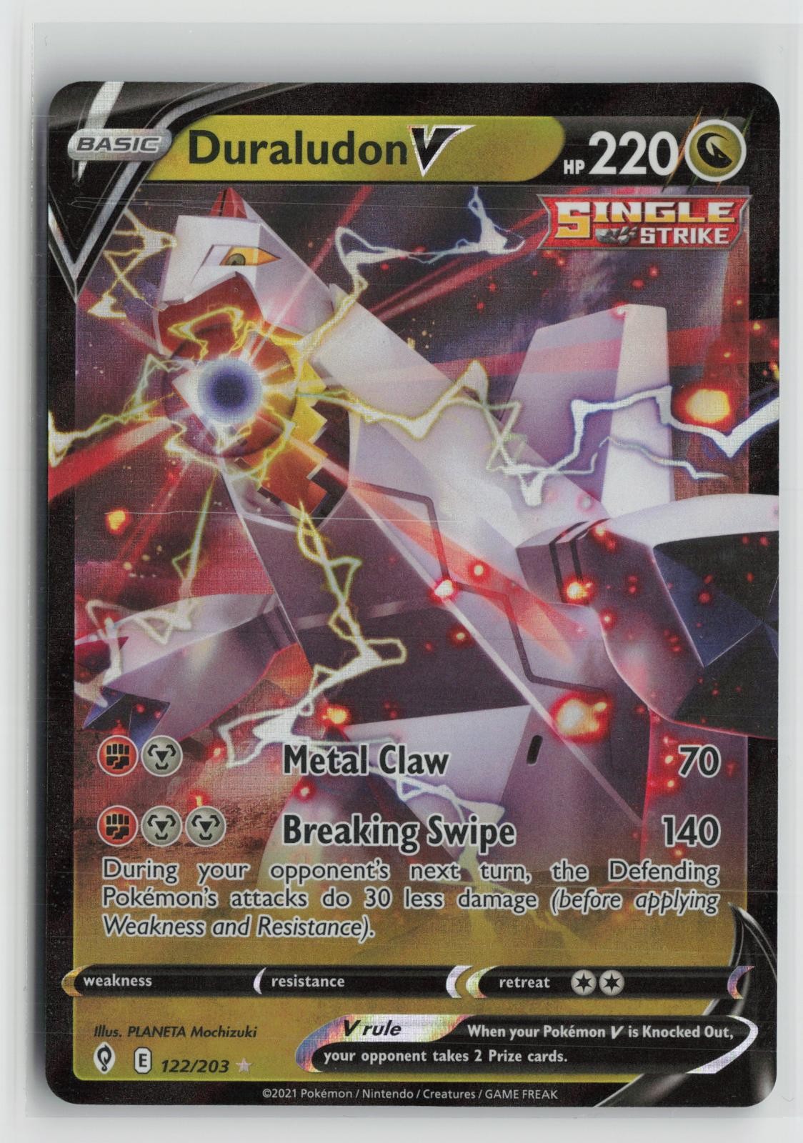 Duraludon V 122/203 Holo V Rare Evolving Skies Pokemon NM
