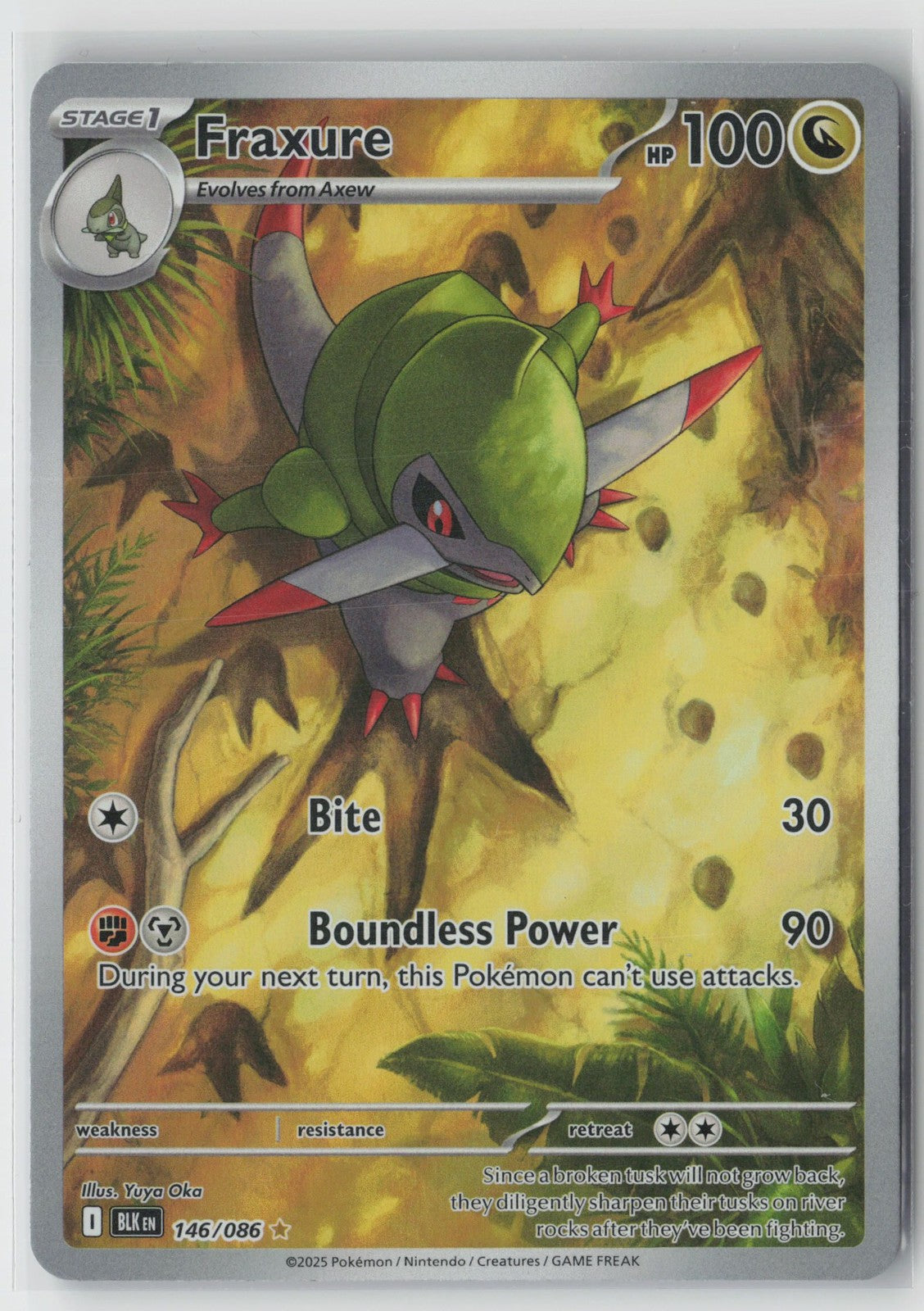 Fraxure 146/086 Illustration Rare Black Bolt Pokemon NM