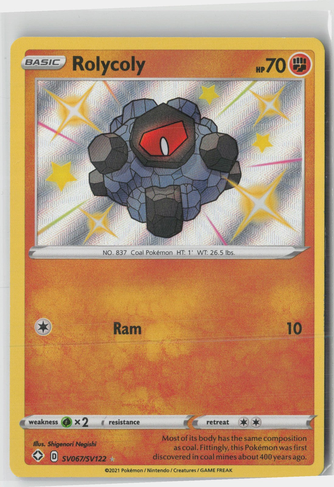Rolycoly Shiny Holo Rare Shining Fates: Shiny Vault SV067/SV122 NM