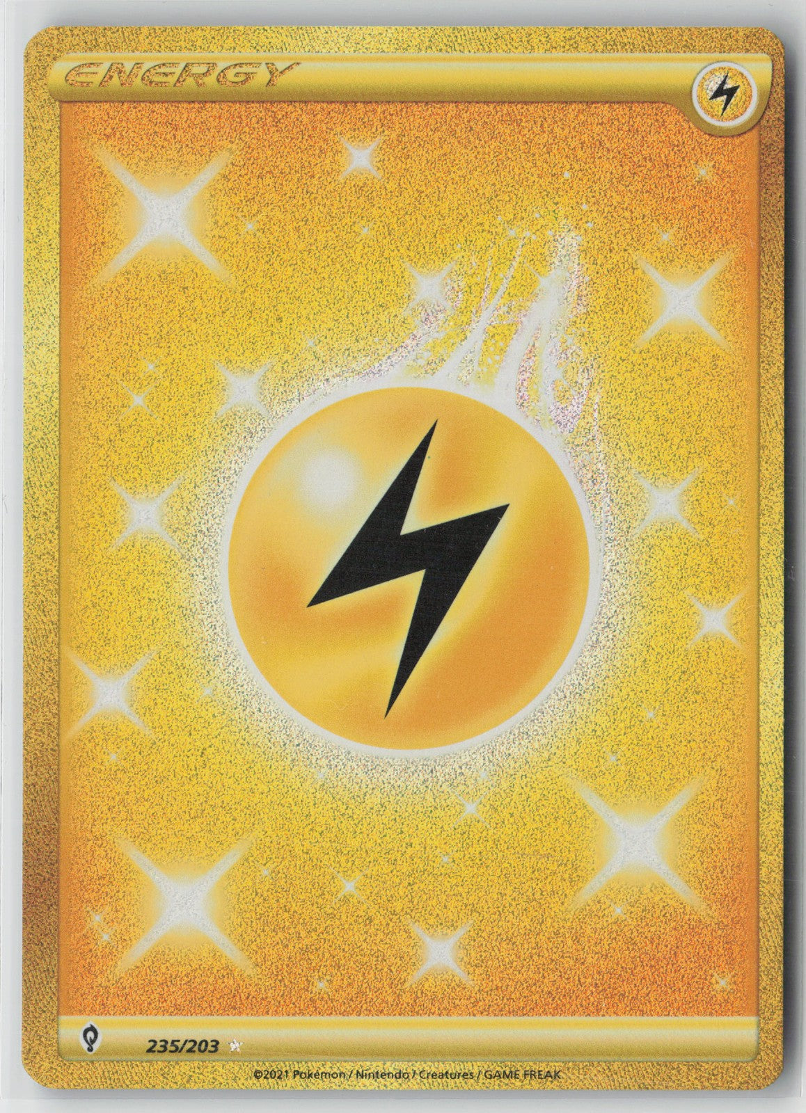 Lightning Energy (Secret) Secret Rare SWSH07: Evolving Skies 235/203 NM