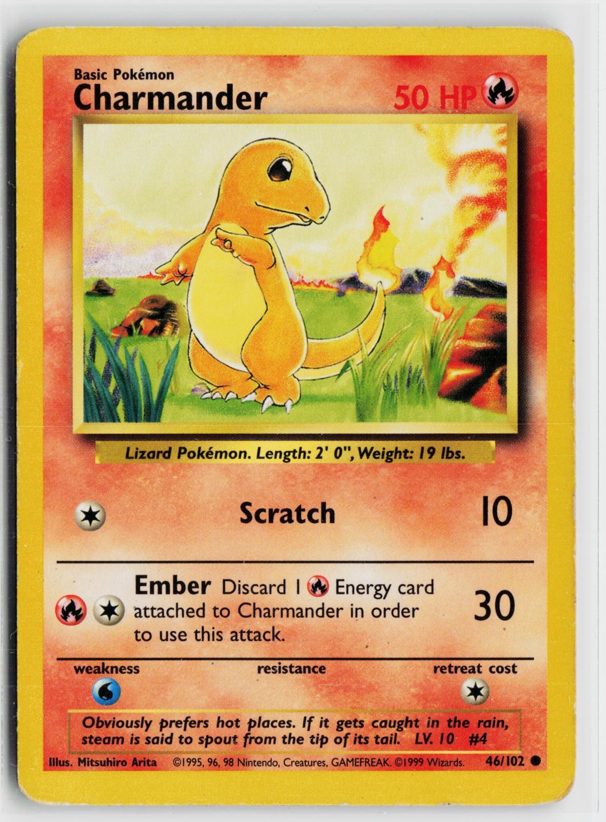Charmander 46/102 Base Set Unlimited NM C Pokemon