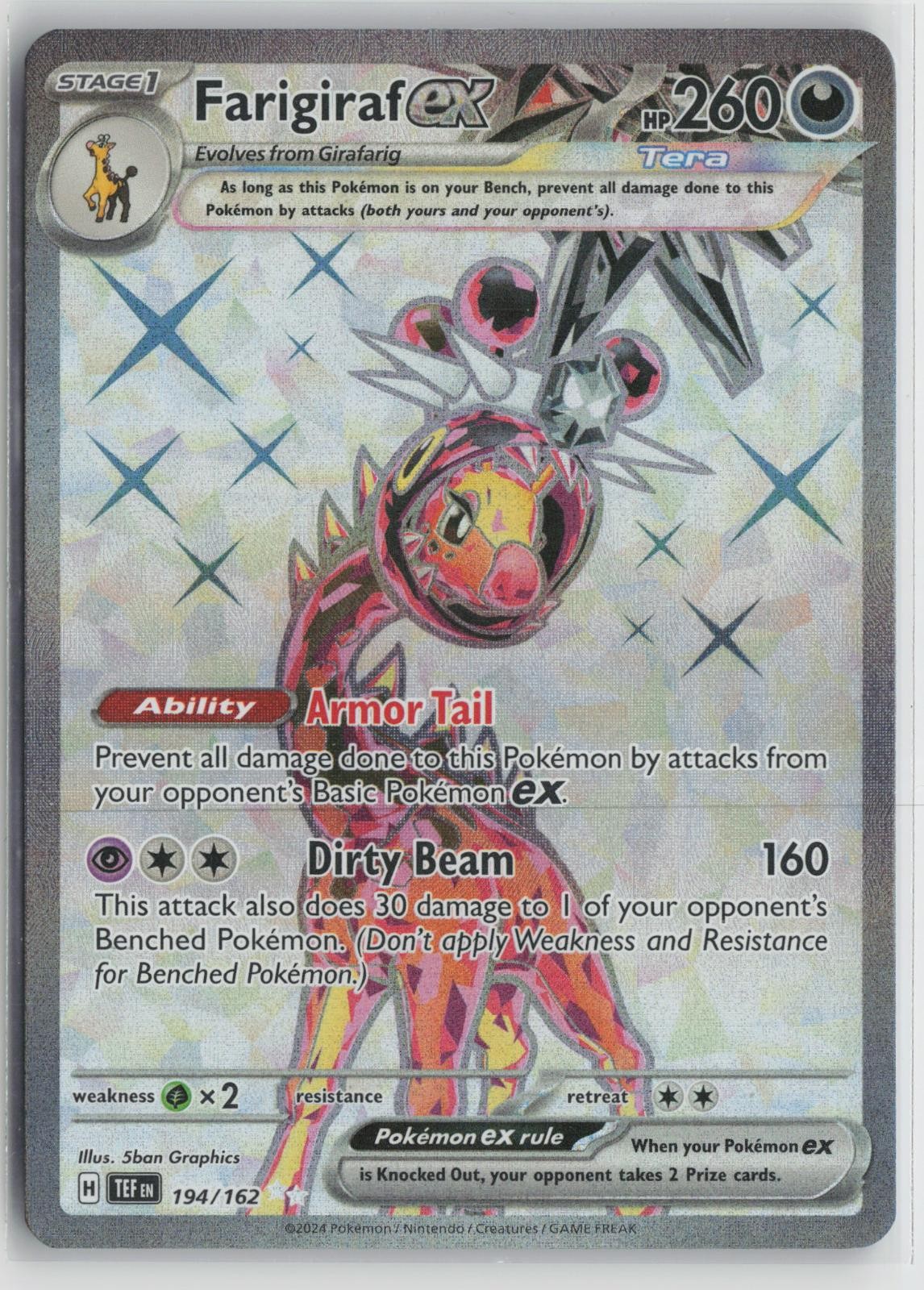 Farigiraf ex 194/162 Ultra Rare Temporal Forces Pokemon NM