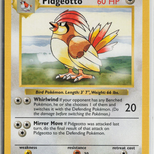 Pidgeotto 22/102 Rare Base Set Shadowless Pokemon NM0