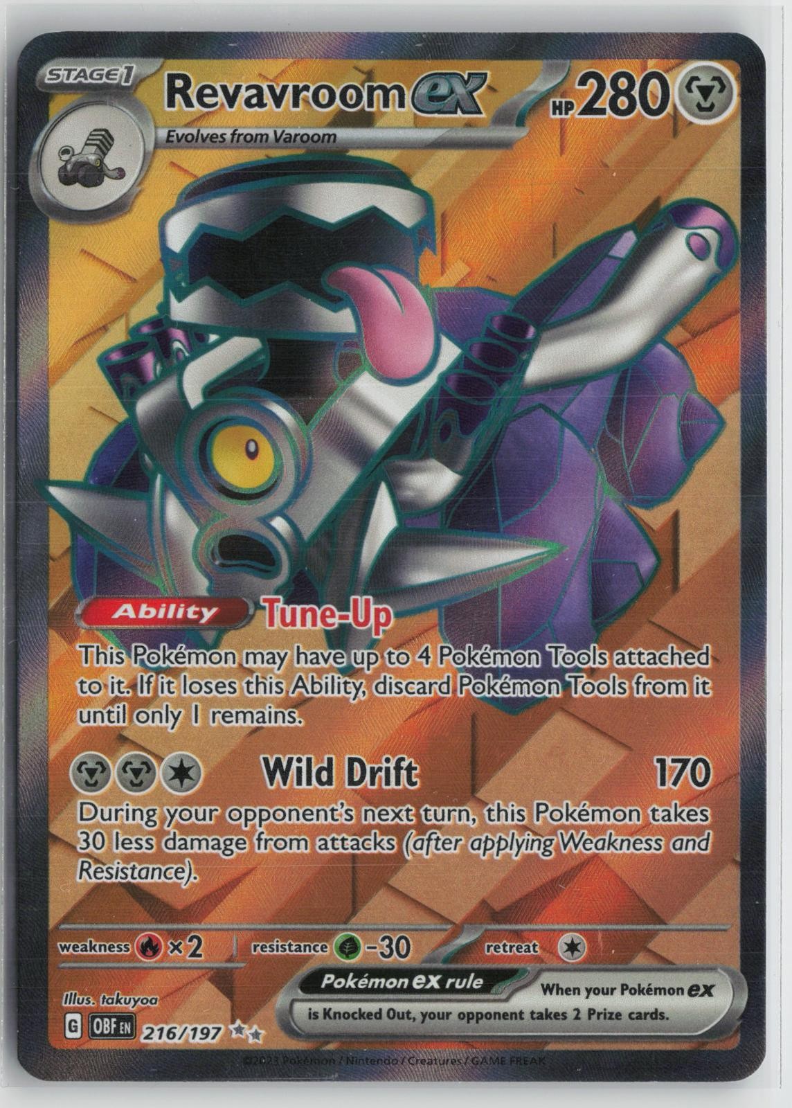 Revavroom ex 216/197 Ultra Rare Obsidian Flames Pokemon NM
