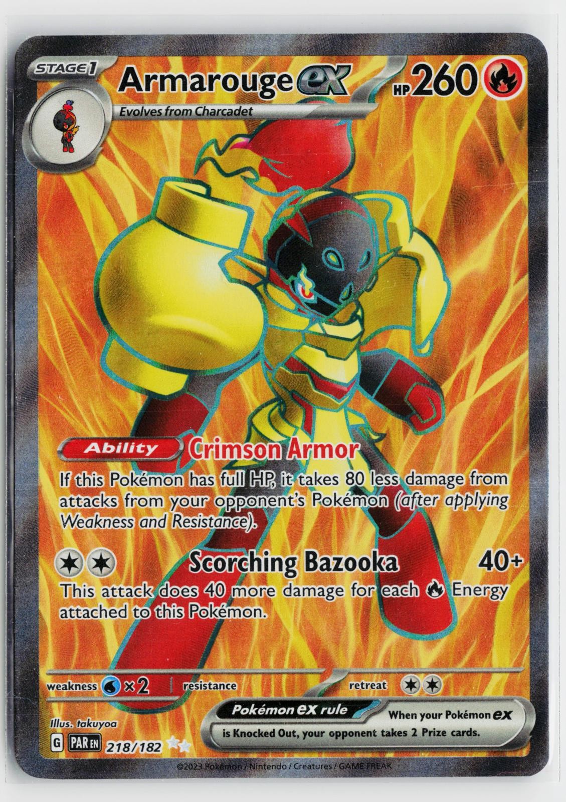 Armarouge ex 218/182 Paradox Rift NM Ultra Rare Holo Pokemon