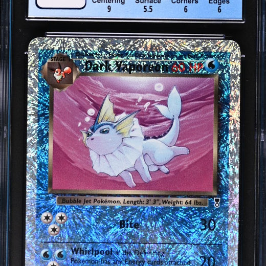 Dark Vaporeon 9/110 Reverse Holo Legendary Collection Pokemon CGC 6 Ex/nm0