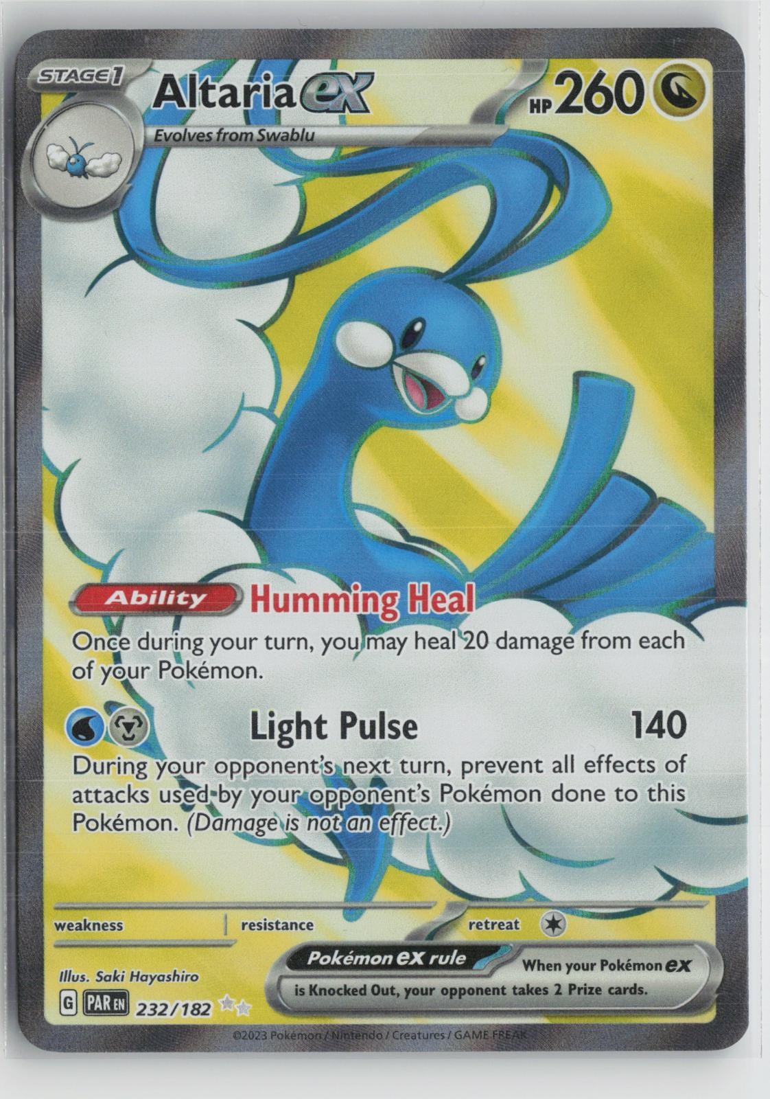 Altaria ex 232/182 Ultra Rare Paradox Rift Pokemon NM