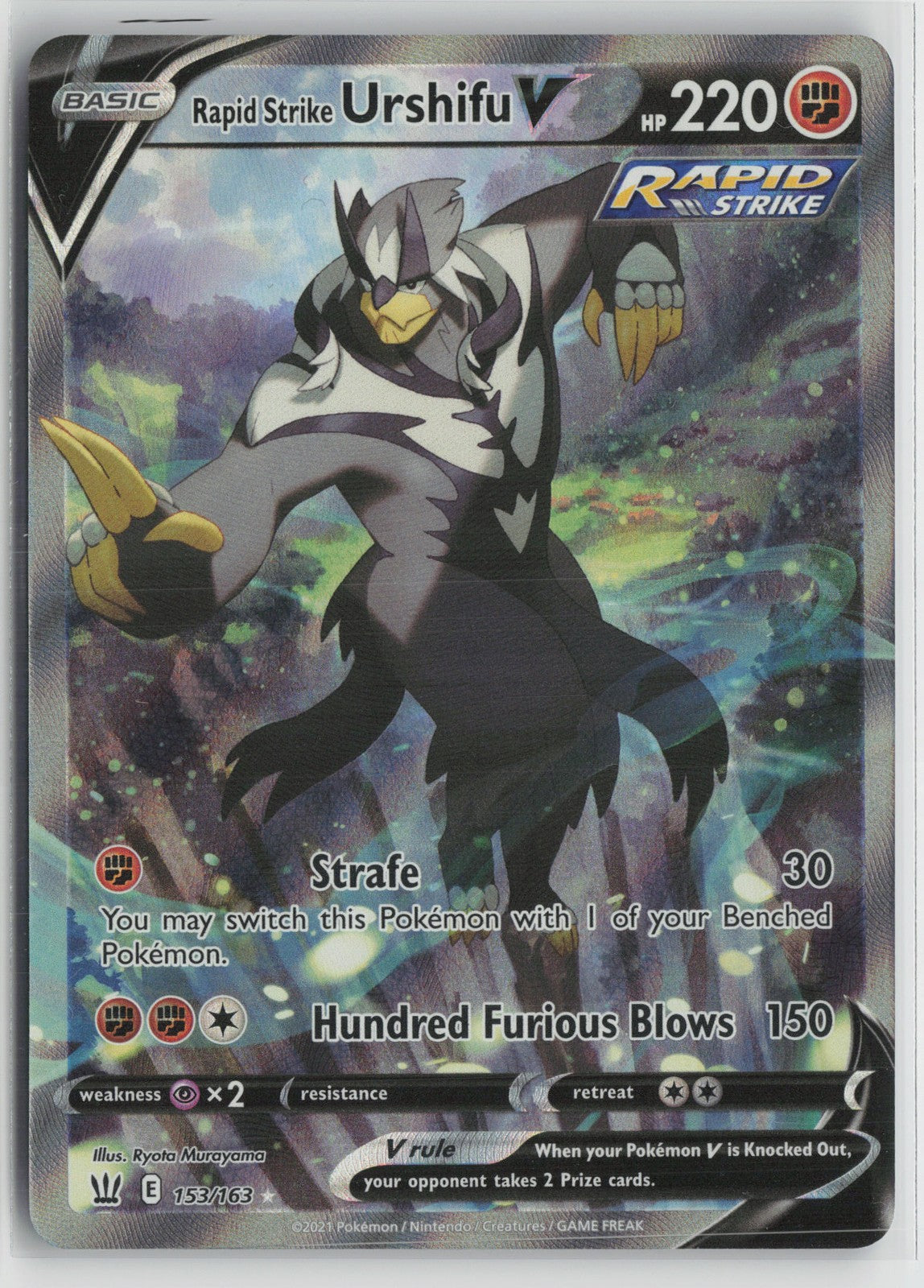 Rapid Strike Urshifu V (Alternate Full Art) SWSH05: Battle Styles 153/163 NM