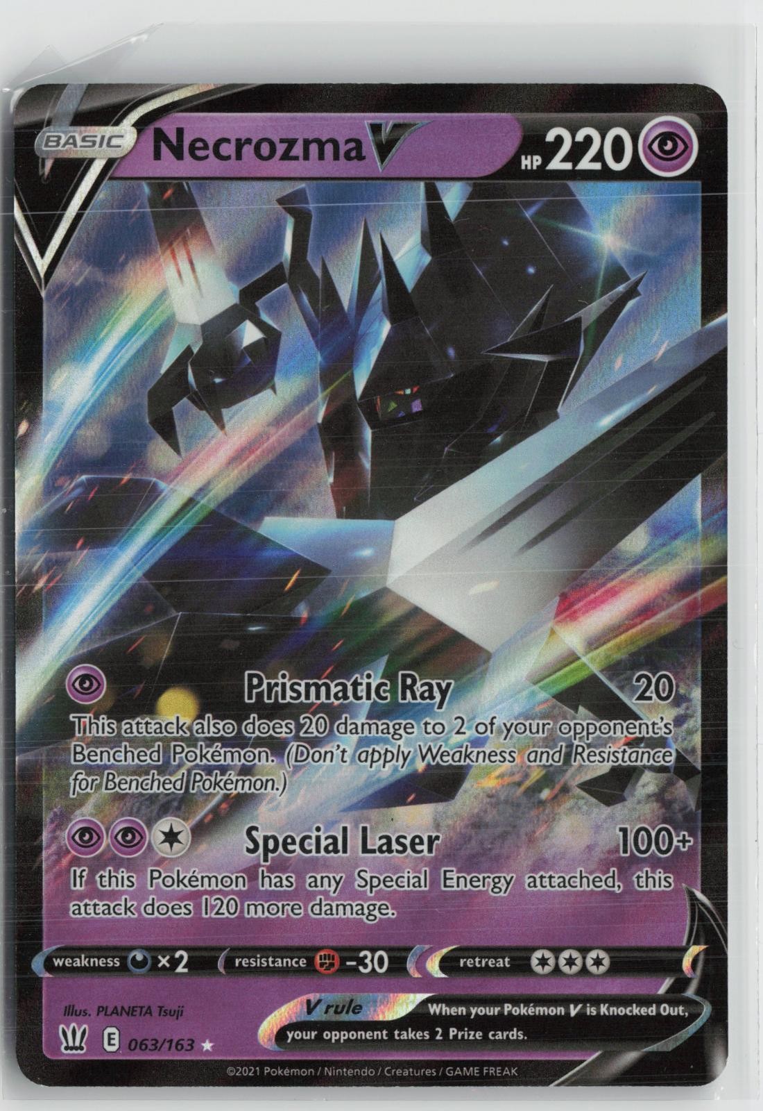 Necrozma V 063/163 Holo V Rare Battle Styles Pokemon NM