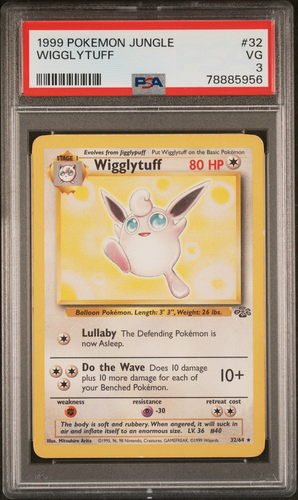 Wigglytuff 32/64 Jungle Pokemon PSA 3
