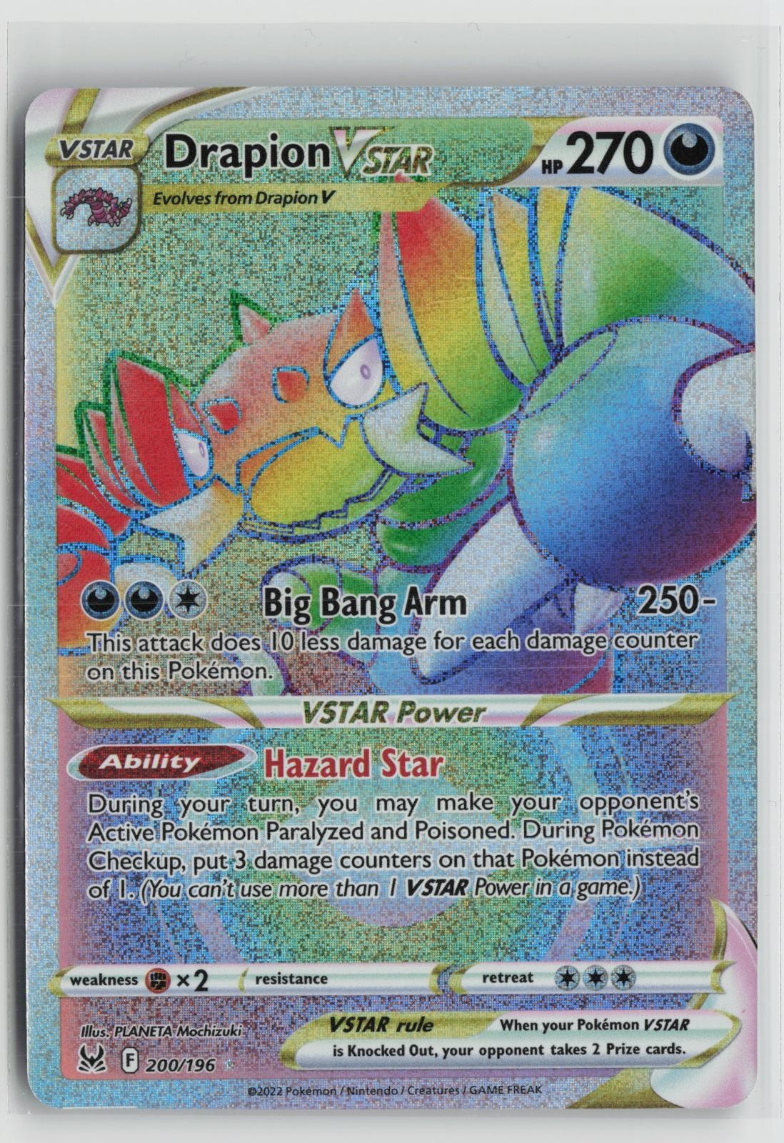 Drapion VSTAR 200/196 Rainbow Rare Lost Origin Pokemon NM