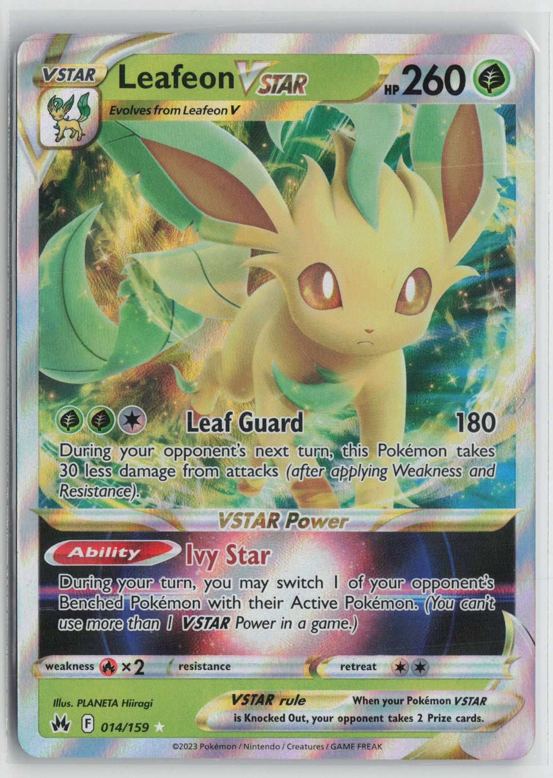 Leafeon VSTAR 014/159 Holo Rare VSTAR Crown Zenith Pokemon NM