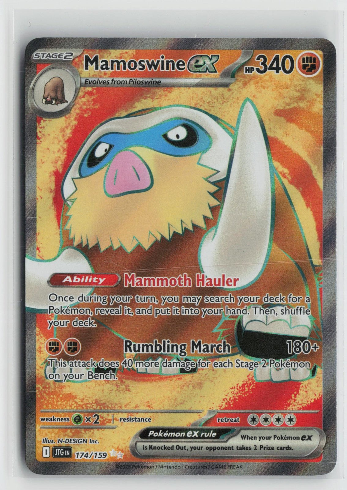 Mamoswine ex 174/159 Ultra Rare Journey Together Pokemon NM