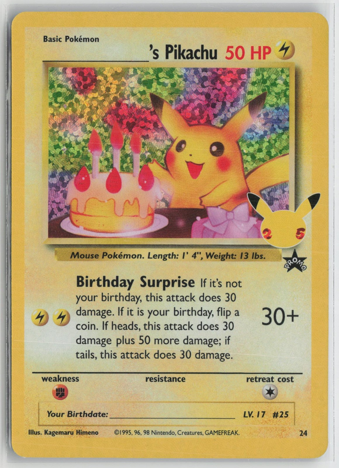 _____'s Pikachu 24 Celebrations: Classic Collection Pokemon NM