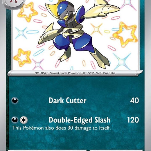 Bisharp 186/091 Paldean Fates PAF Shiny Rare Near Mint Pokemon 2024