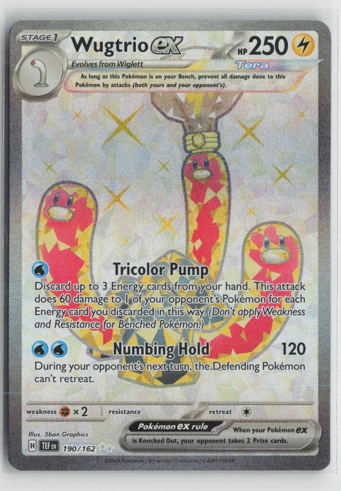 Wugtrio ex 190/162 Ultra Rare Temporal Forces Pokemon NM