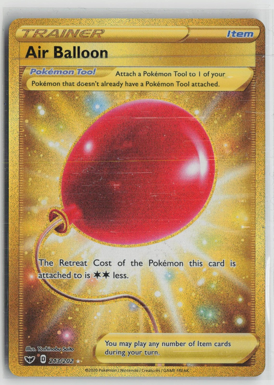 Air Balloon 213/202 Secret Rare Sword & Shield Pokemon NM