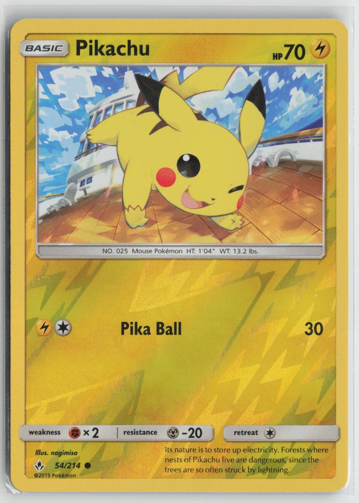 Pikachu 54/214 Common Unbroken Bonds Pokemon NM